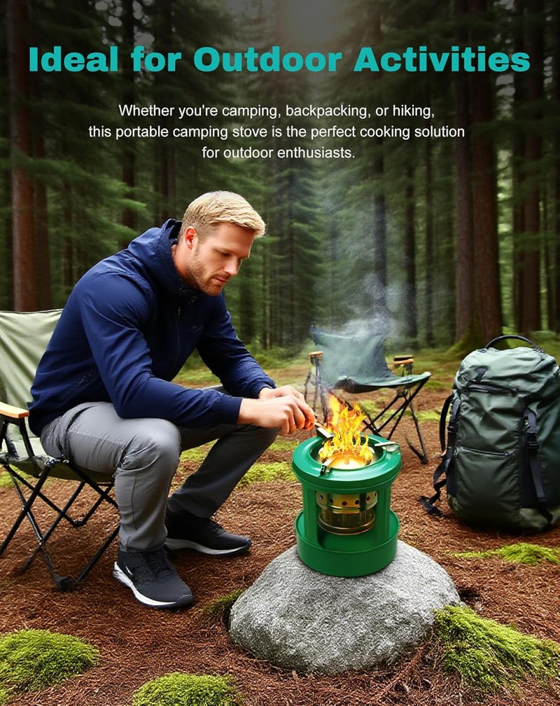 CHADWICK Camping Picnic Burner Furnace, Efficient Portable Camping Stove, Backpacking Oil Stoves Cooker Cookware, Handy Outdoor Portable Kerosene Stove (Round+Square) - Image 4